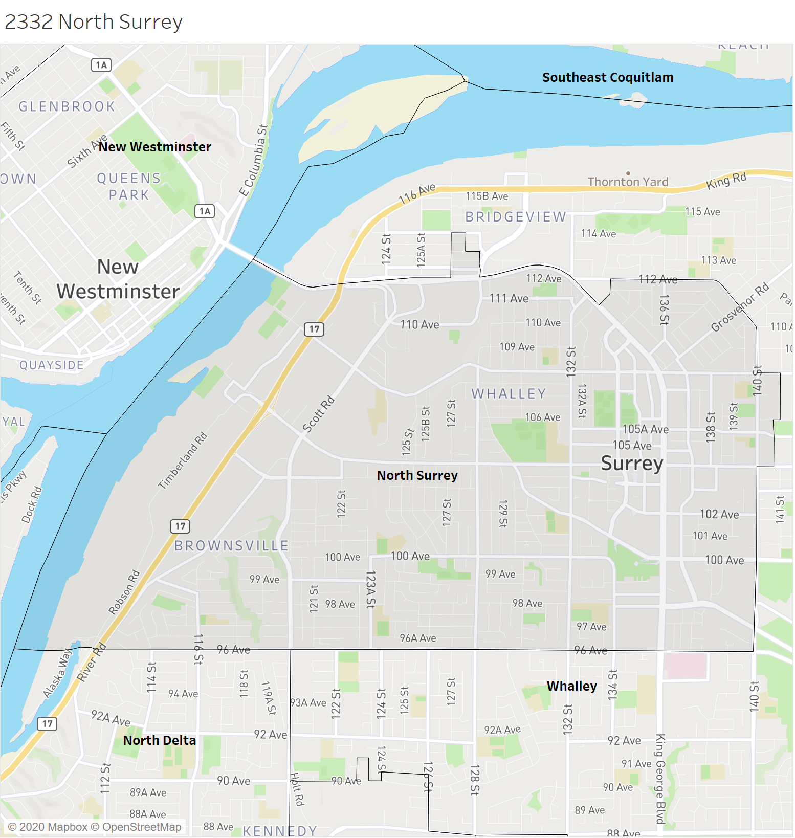 Map Of North Surrey Bc Community Health Data